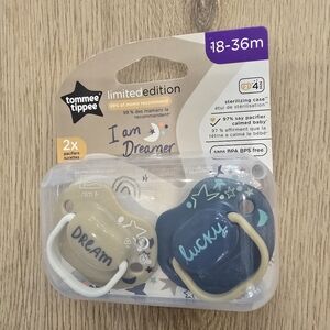 Tommee Tippee Pacifier 18-36 M 2 Pacifiers Dream Lucky Blue Soothing Infant Baby